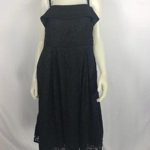 Black Lace Cold Shoulder Skater Dress NWT (size 18)